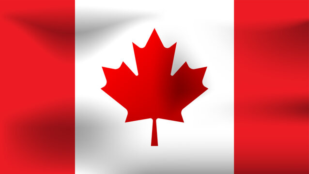 wavy canadian flag vector illustration in realistic style