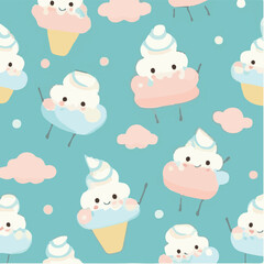cute simple meringue pattern, cartoon, minimal, decorate blankets, carpets, for kids, theme print design
