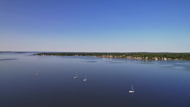 Sailboats in the Bay on a sunny day
