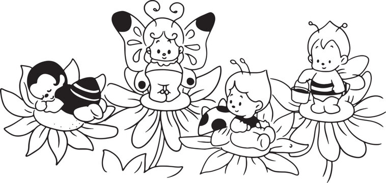fantasy butterfly child drawing cartoons doodle kawaii anime cute illustration drawing clip art character chibi manga comic