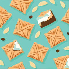 cute simple baklava pattern, cartoon, minimal, decorate blankets, carpets, for kids, theme print design
