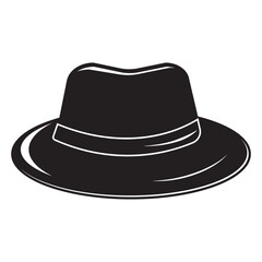 Vintage men's hat label on a white background. Template for the design of a label, banner, icon, logo. Vector.