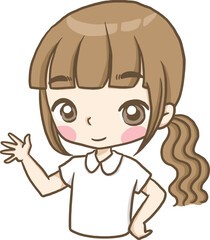 Obraz premium young girl drawing cartoons doodle kawaii anime cute illustration drawing clip art character chibi manga comic