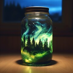 Northern Lights in a jar