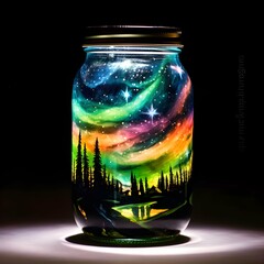 Northern Lights in a jar