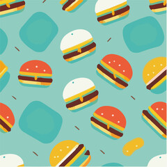 cute simple hamburger pattern, cartoon, minimal, decorate blankets, carpets, for kids, theme print design
