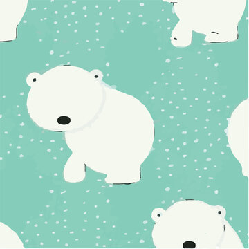 cute simple polar bear pattern, cartoon, minimal, decorate blankets, carpets, for kids, theme print design

