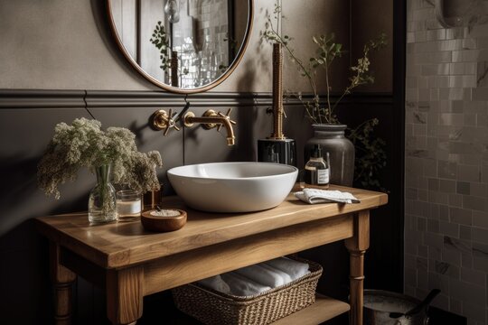 a creative and colorful home, filled with upcycled items and handmade decor, created with generative ai