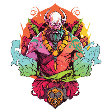 Fresh and vibrant warrior design for cool tshirt
