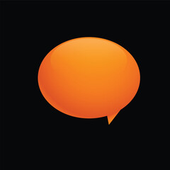 Orange chat bubble as user interface icon design. Vector illustration.