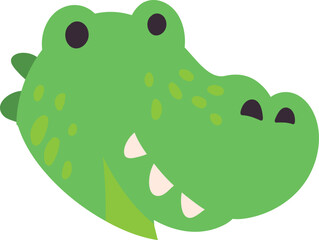 Crocodile drawing head cartoon decoration.