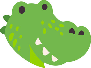 Crocodile drawing head cartoon decoration.