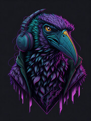 Buitre con auriculares