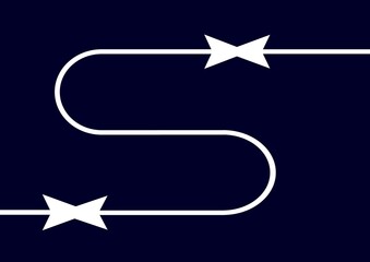 different semicircular white arrows in one line on a dark blue background