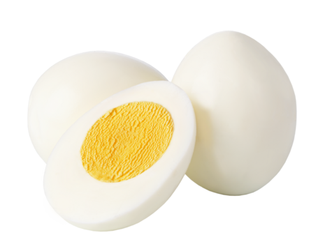 boiled egg Stainless pan on transparent background. png file