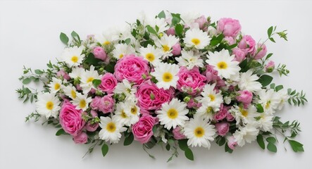 Obraz na płótnie Canvas Bouquet of beautiful flowers on white background