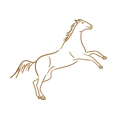Fototapeta na wymiar illustration of a horse pose jump
