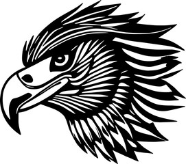 Eagle silhouette. White background, sticker vector