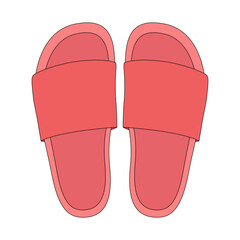 Vector Pink Summer Open Toe Flip Flops Beach Shoes
