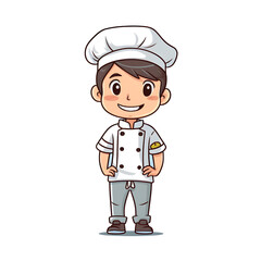 Chef man and woman cartoon hand draw, clipart vector illustration