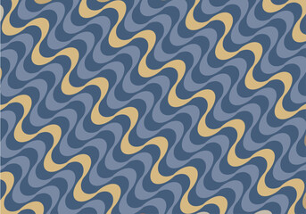 Blue Beige Copacabana Pattern. Rio De Janeiro Sidewalk Style