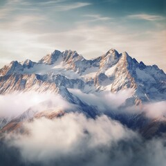 mountains in the morning – made with generative AI 