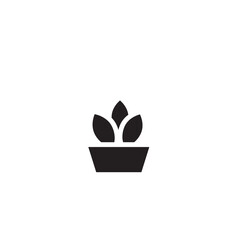 Fototapeta na wymiar Leaf Plant Pot Solid Icon