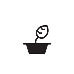 Leaf Plant Pot Solid Icon