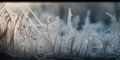 Frost Texture on Window - AI Generated