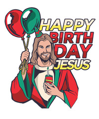 Happy Birthday Jesus New Year Christmas Party Celebration Joke Funny Fun