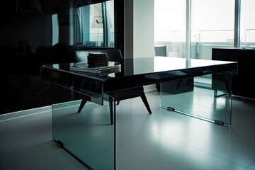 Executive Desk with Glass Top - AI Generated