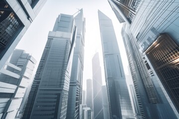 a futuristic city built on geometric foundations, with towering skyscrapers and sleek architecture, created with generative ai