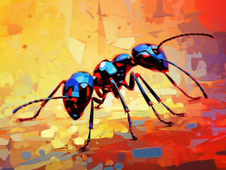 A Pop Art Style Painting of a Ant | Generative AI