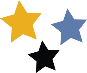 premium set of stars label icons | Gold blue balck stars Clipart