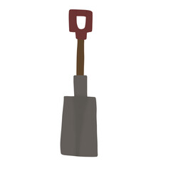 Metal shovel with plastic handle