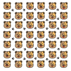 Obraz premium seamless cute dog and paw pattern