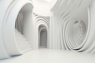 Abstract architecture white background, Generative AI