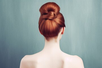 bun hairstyles for long hair look form back professional photography ai generated
