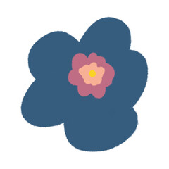 Cute colorful flower.Spring art print with botanical elements. Happy Easter. Folk style. Posters for the spring holiday. icons isolated on white background.