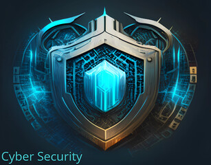 Cyber Security Shield + Text