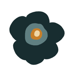 Cute colorful flower.Spring art print with botanical elements. Happy Easter. Folk style. Posters for the spring holiday. icons isolated on white background.