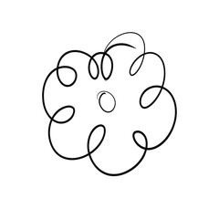 Cute doodle flower.Spring art print with botanical elements. Happy Easter. Folk style. Posters for the spring holiday. icons isolated on white background.