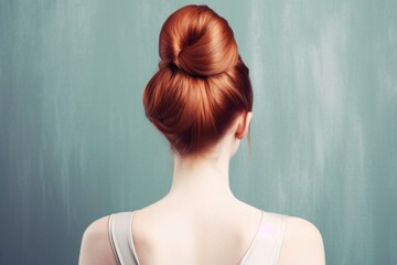 bun hairstyles for long hair look form back professional photography ai generated