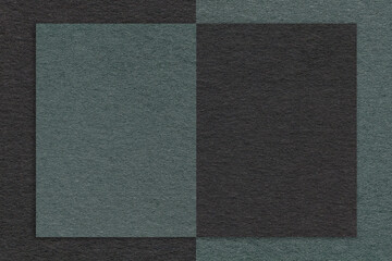 Fototapeta premium Texture of black and dark green and teal paper background with geometric shape and pattern, macro. Craft cardboard
