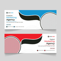 Corporate business marketing idea facebook cover banner post design