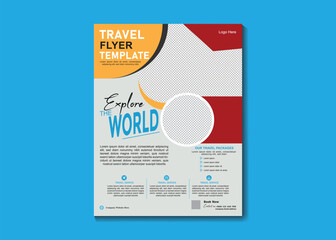 Vector business flyer design and brochure cover page template for travel agency