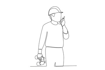 A ship's officer gave the command. Harbor activities one-line drawing