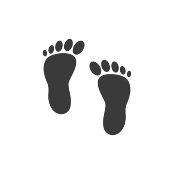 silhouette footprints icon on white background