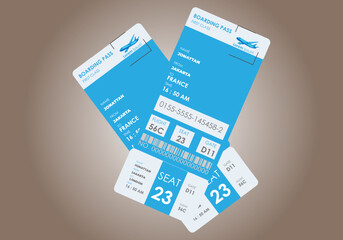 Boarding pass template in flat design