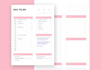 Day Plan Layout With Minimal Design Style